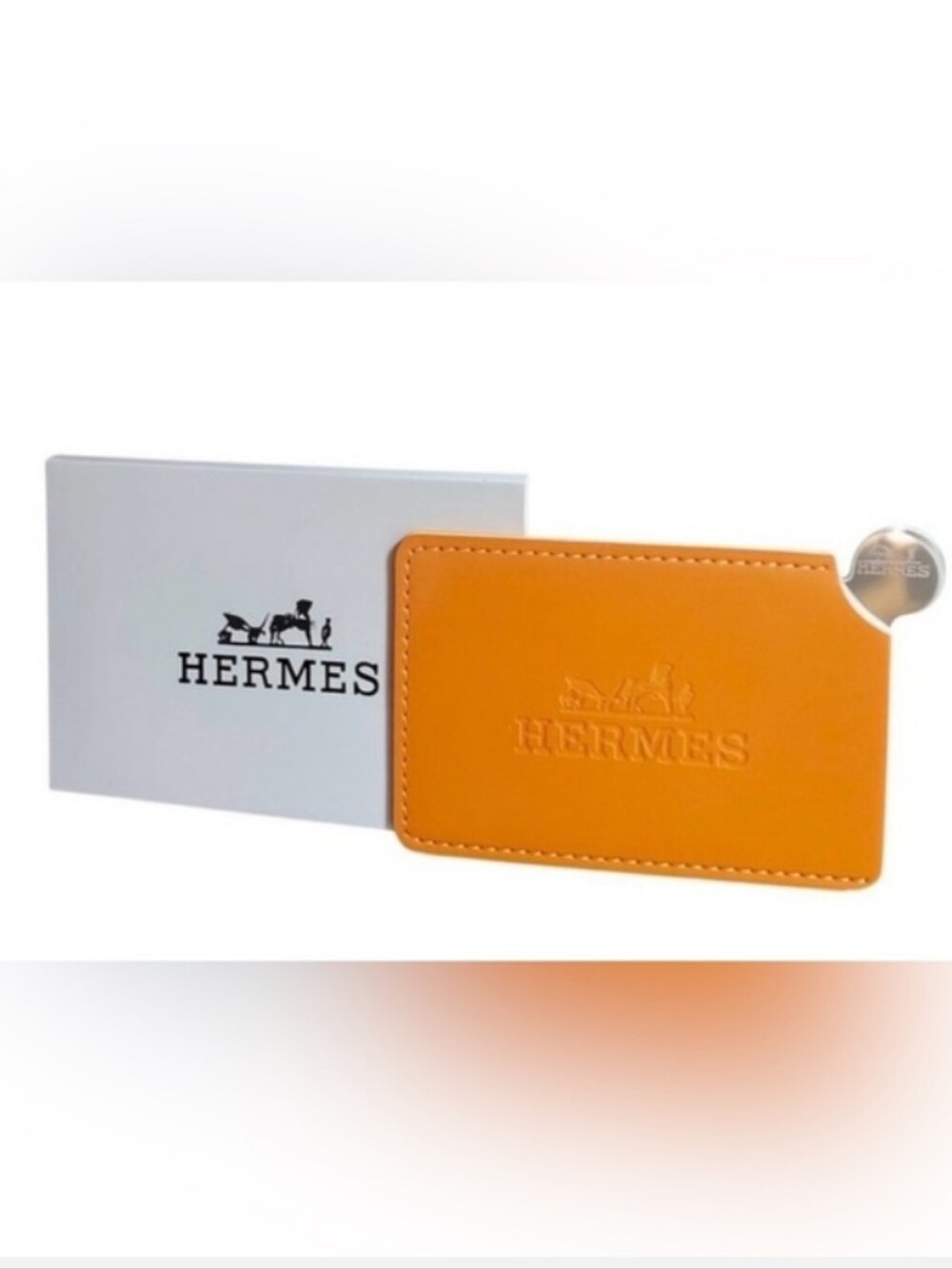 Card Holder / Mirror " HERMES " Logo (🧡 Orange)